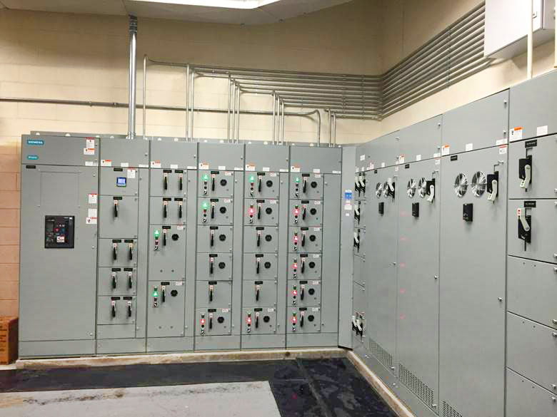 Electric cable wiring supply and switch board in the control panel board